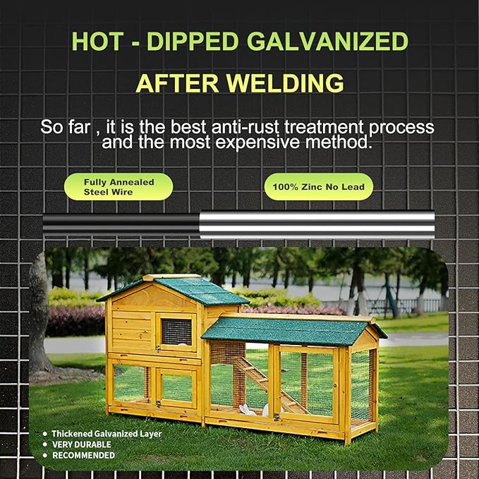 Hardware Cloth 12'' x 20' 1/4 in Galvanized Wire Mesh Roll (23 GA) Chicken Wire Fence Roll for Chicken Pen/coop Fences, Screen mesh, Rabbit/Snake Fences, Poultry enclosures, Handicraft Making, etc.