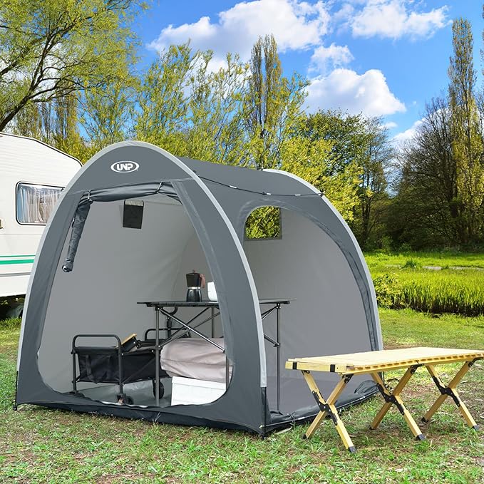 UNP Bike Storage Shed Tent, Portable Outdoor Bike Storage with 210D Oxford Thick PU4000 Waterproof for 1/2/3/4 Bikes, Bike Covers Storage Shed Tent for Bicycles, Lawn Mower, Garden Tools