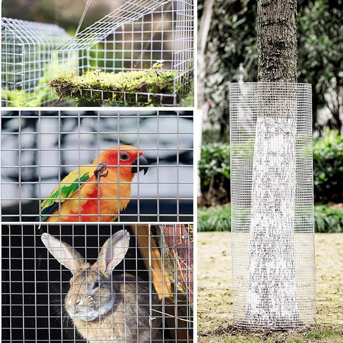 Fencer Wire 19 Gauge Hot-Dipped Galvanized Hardware Cloth with Mesh Size 1/2" x 1/2" for Chicken Coop/Run/Cage/Pen/Vegetables Garden and Home Improvement Project (e. 2 ft. x 100 ft.)