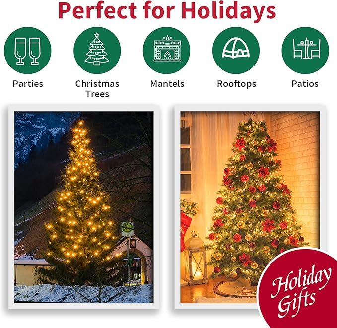 100 Count Yellow - String Lights - 21.6FT LED Christmas Lights, Mini led Lights for Indoor Outdoor Home Holiday Party Wedding Independence Day Decoration