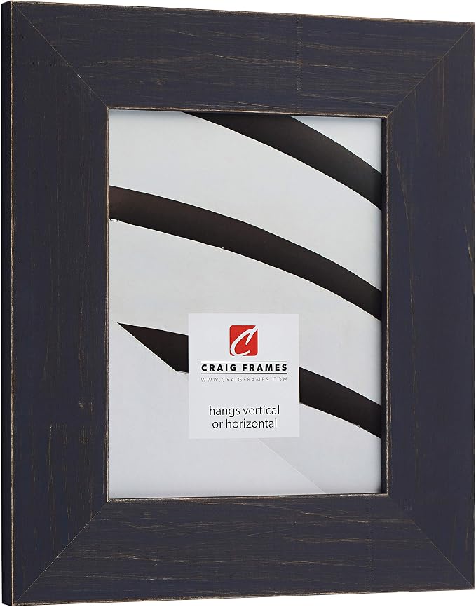 Craig Frames Jasper Wide, 22 x 28 Inch Country Weathered Blue Picture Frame Matted to Display an 18 x 24 Inch Photo
