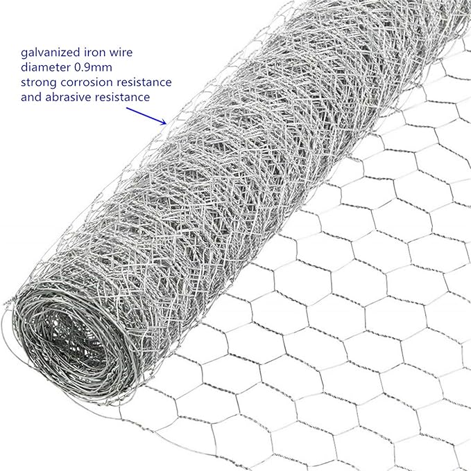 Galvanized Poultry Wire Netting 2" Hexagonal Mesh Wire Fence Suit for Family Craft Projects Chicken Netting Garden Fencing Backyard Fencing (6ft x 150ft)