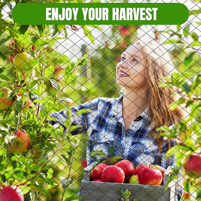SPORTYOUTH Bird Netting for Garden, 50x50 ft 3/4" Square Mesh Heavy Duty Nylon Chicken Coop Poultry Hawk Aviary Netting for Blueberry Bushes Fruit Trees Vegetable Against Birds Deer Squirrels