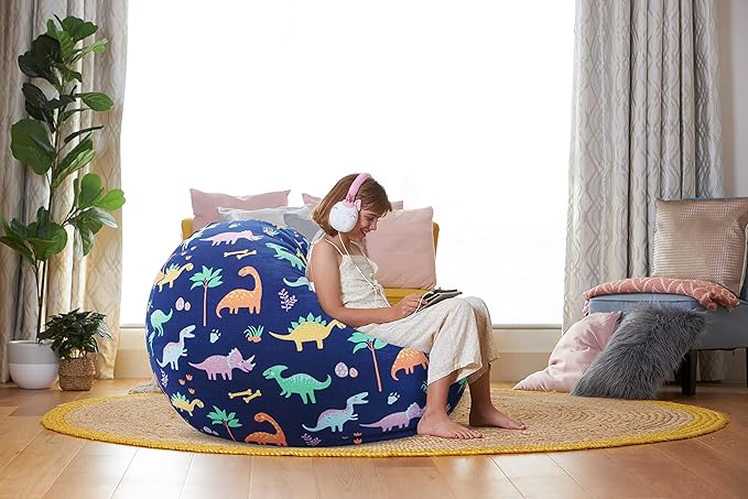 Aubliss Stuffed Animal Bean Bag Storage Chair (Dinosaur, Large (38''))