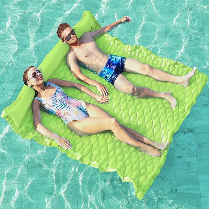 Jasonwell Floating Mat Pool Floats - Giant Inflatable Pool Float Lake Raft Lounge Floating Water Mat for Swimming Pool Floatie Lounger Beach Pool Party Toy for Adults & Kids