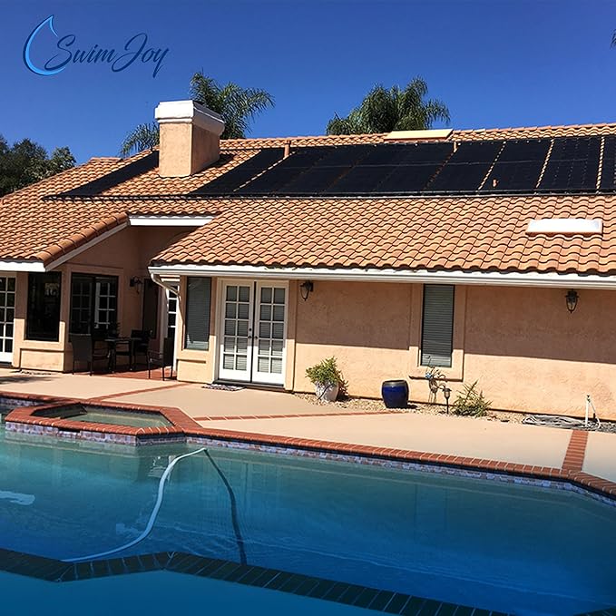 Industrial Grade Solar Pool Heater DIY Kit - Superior High-Wind Strapless Mounting System & Maximum Freeze Resistance (4-4'x10.5' / 168 Square Feet)