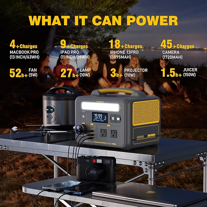 VTOMAN 939Wh Portable Power Station Bundle with Extra Battery & 110W Solar Panel Included - Up to 1200W Solar Power Generator for Home Backup, Off-grid, Road Trip, RV, Camping, Fishing, Emergencies