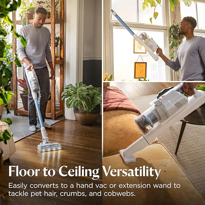 Bissell PowerClean 200W Self-Standing Cordless Vacuum w/Tangle Free Brush Roll, Removeable Battery, Wall Mount, Upholstery Tool & Bright Headlights, 4173