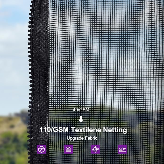 PURPLE LEAF 12'x20' Hardtop Gazebo with Lights Outdoor Pavilion Waterproof Double Roof Galvanized Steel for Patio and Garden Includes Netting and Curtains Grey