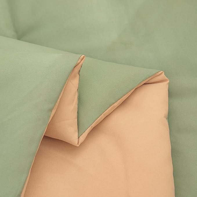 NINENINE King Comforter Set Sage Green Bedding Light Green Comforter Set Comforter Set for Women Men Solid Color Camel Green Comforter Sets with 1 Comforter 2Pillowcases