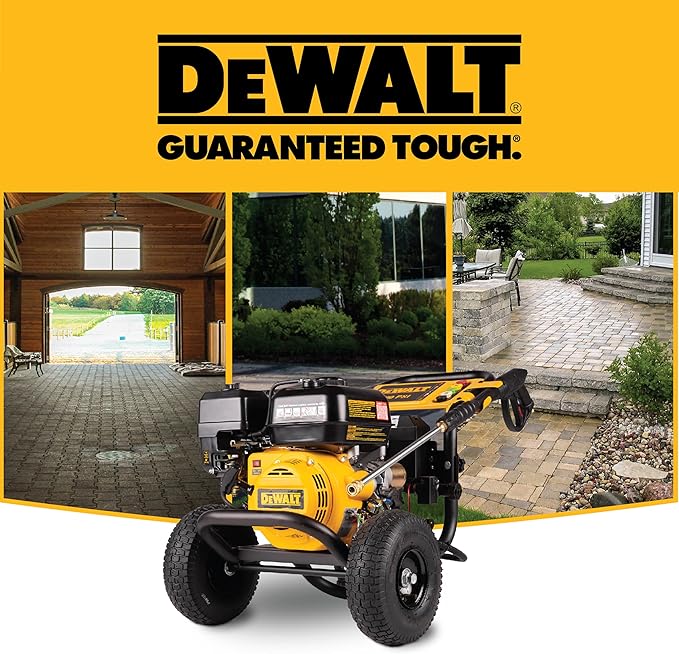 DeWalt DXPW3425E-S 3400 PSI Gas Pressure Washer, 2.5 GPM Axial Cam Pump, 208cc Recoil with Electric Start Engine, Spray Gun and Wand, 5 QC Nozzles, 5/16-in. x 25-ft. Hose, 49-State