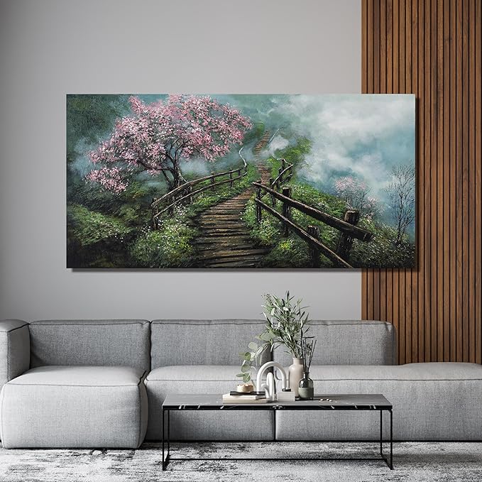 Canvas Wall Art Decor Wall Art Pictures for Living Room Tree of Life Wall Art Prints Canvas Art Wall Decor Foggy Trail Artwork for Walls Tree Flower Wall Art Decor for Room Home Office Wall Decor 20" X 40"
