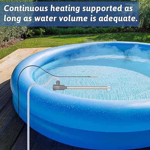 1500W Immersion Water Heater Portable Electric Hot Tub and Pool Submersible Water Heater with Temp Control, GFCI for Bathtubs, Baptistry, spa tub, Above Ground Pool, Inflatable Pool & Bucket