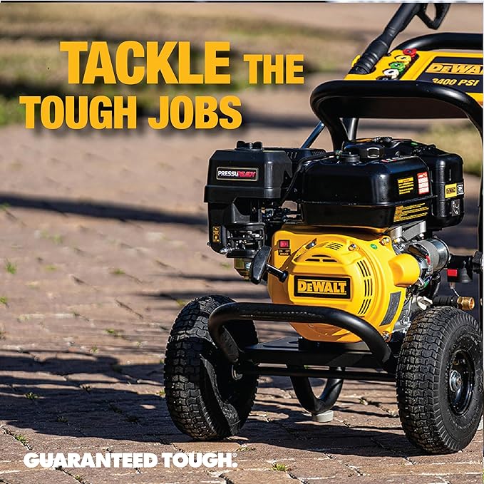 DeWalt DXPW3400PRNB-S PressuReady 3400 PSI Gas Pressure Washer with Quick Start Technology, 2.5 GPM Axial Cam Pump, 208cc Engine, Cold Water, Includes 25-Ft Hose, Nozzles, Spray Gun & Wand, 49-State
