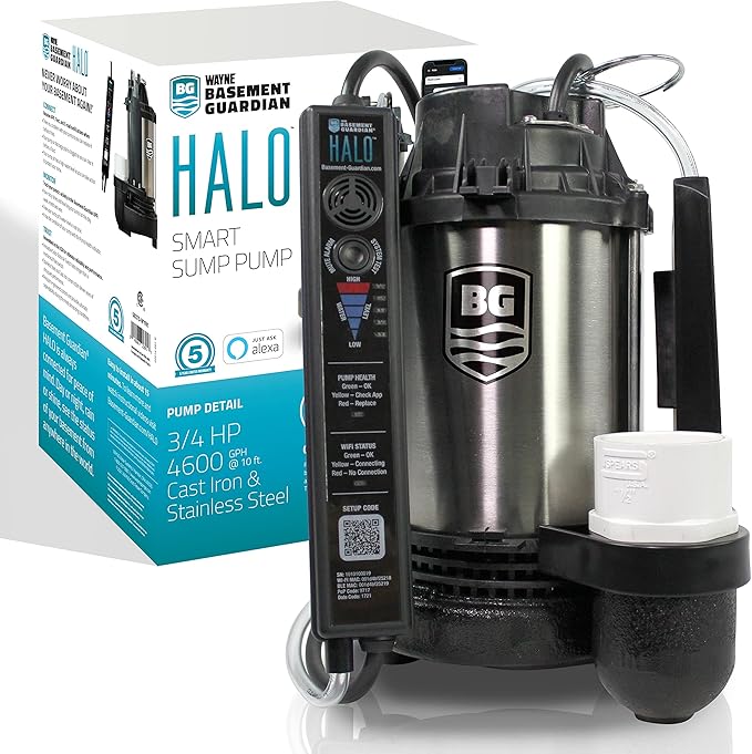 WAYNE - 3/4 HP Basement Guardian HALO - Up to 5,490 Gallons Per Hour - Digitally Connected Sump Pump