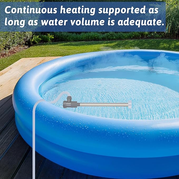 3000W 240V Immersion Water Heater Portable Electric Hot Tub & Pool Submersible Water Heater with Temp Control, WiFi Timer for Bathtub, Spa, Inflatable Pool, above ground pool & baptismal pool