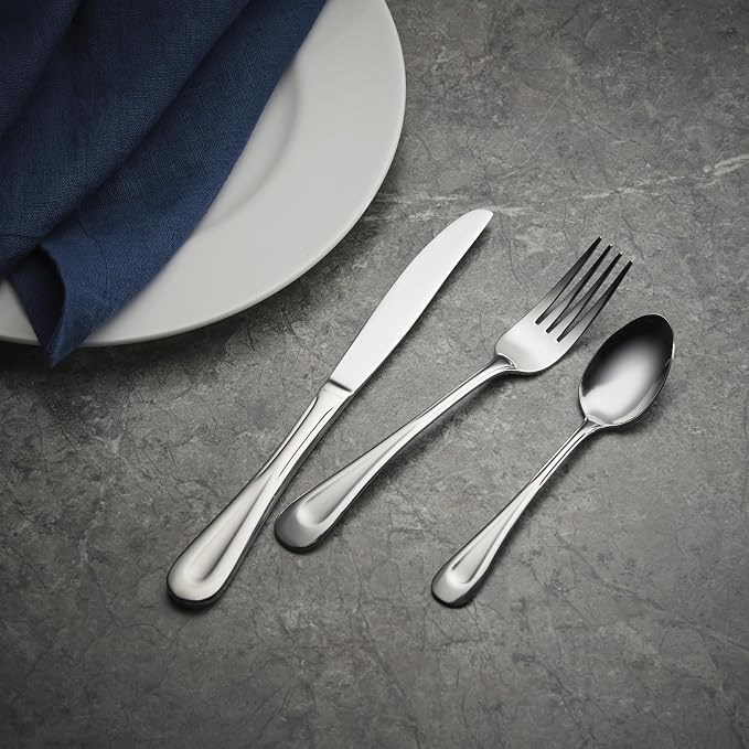 Oneida Satin Sand Dune Dinner Forks Silverware Set for 4, Flatware | Satin finish, dishwasher safe | cutlery set for kitchen and dining, utensil set, rust resistant, kitchen essentials