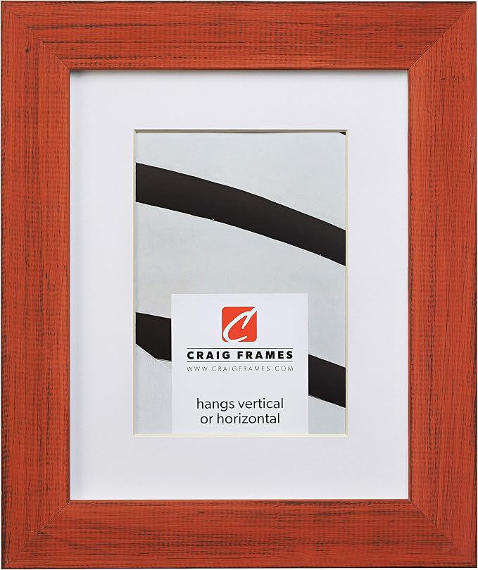 Craig Frames Jasper, 12 x 16 Inch Country Bourbon Orange Picture Frame Matted to Display an 8 x 12 Inch Photo