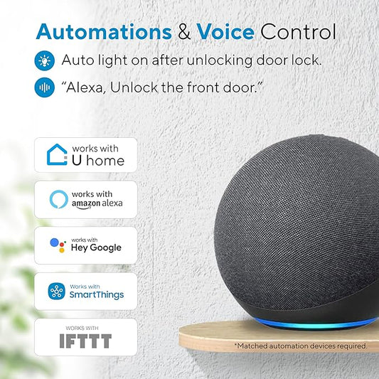 ULTRALOQ U-Bolt WiFi Smart Lock with Door Sensor, 5-in-1 Keyless Entry Door Lock with Built-in WiFi, Bluetooth and Keypad, WiFi Door Lock, WiFi Deadbolt