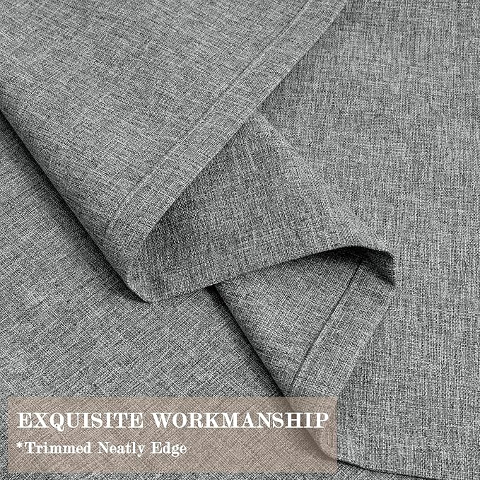 Full Blackout Privacy Curtains, 240 Inch Extra Wide Linen Blend Drapes, Pinch Pleat Window Drapery for Room Divider Storage/Space Room Separation, 1 Panel, W 240" x L 108", Mid Grey