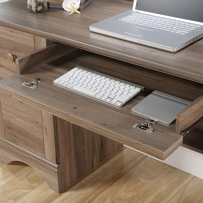 Sauder Harbor View Computer Desk, Salt Oak finish