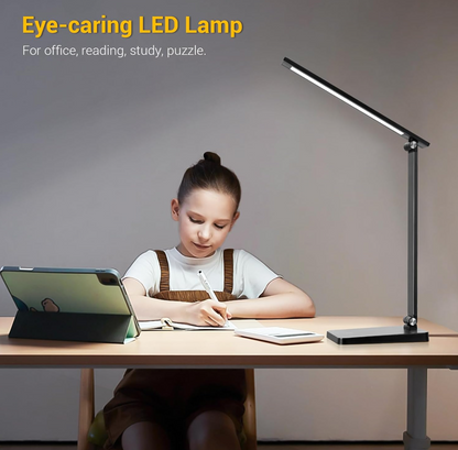 LED Desk Lamp for Home Office, 3 Levels Dimmable Desk Light with USB Charging Port, Small Study Lamp, Reading Light for Table, Black, 5000K | 3 Levels Dimmable, with USB Charging Port, for Home Office, Reading Light, Small Study Lamp, 5000K, for Table