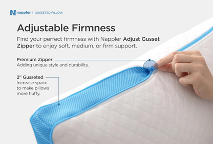 Side and Back Sleeper Pillow for Neck and Shoulder Pain Relief - Shredded Memory Foam Bed Pillow for Sleeping - 100% Adjustable Fill - King Size - Modal Washable Case. Extra Fill Included