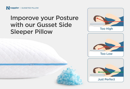 Side and Back Sleeper Pillow for Neck and Shoulder Pain Relief - Shredded Memory Foam Bed Pillow for Sleeping - 100% Adjustable Fill - Standard Size Modal Washable Case. Extra Fill Included