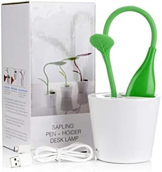 LED Desk Lamp Eye-caring Night Light Pea Sprout Table Lamp Touch Control with 3 Brightness Levels Light Home Decor, with Storage Space Pen Holder