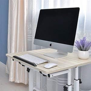 SogesPower Mobile Laptop Desk Adjustable Side Table Home Office Computer Stand for Bed Sofa, White Maple, JZS-101-MP-N
