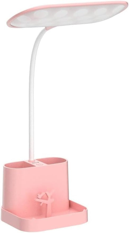 Mubarek Cute Desk Lamp Pink Lamp Cute Desk Accessories, 3 Modes 8W Dimmable Pink Desk Lamp+Organizers, Pink Desk Accessories Kawaii Desk Accessories, Cute Lamp Cute Desk Decor Cute Office Supplies