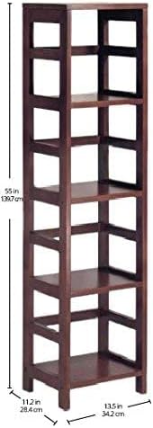Winsome 4 tier Wood Leo model name Shelving, Small, Espresso