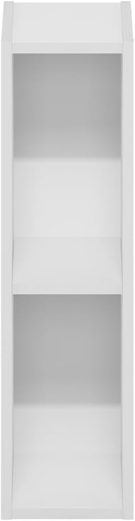 Furinno Fulda 2-Tier Space Saving Storage Shelf Bookcase, 6-Inch Width, White