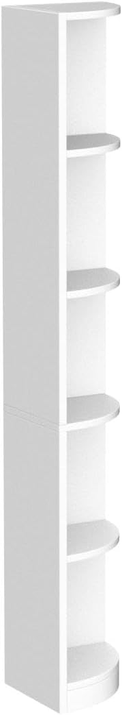 YITAHOME 5-Tier Corner Shelf, 70.8" Tall Modern Free Standing Corner Bookshelf, 5 Shelf Display Corner Bookcase and Bookshelves,Wooden Open Storage Book Shelves for Living Room, Home Office, White
