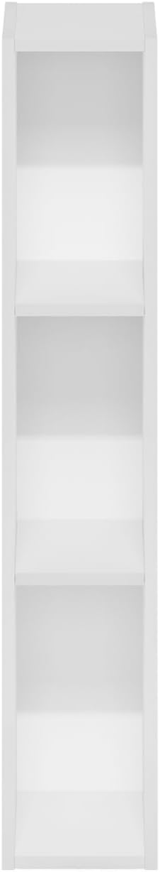 Furinno Fulda 3-Tier Space Saving Storage Shelf Bookcase, 6-Inch Width, White