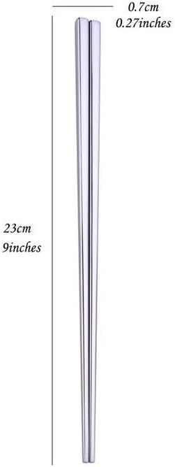 4 Pairs 9 Inches Stainless Steel Chopsticks, Reusable Japanese Chinese Chop Sticks for Noodles,Ramen，Sushi,Sashimi, Rice and Asian Special