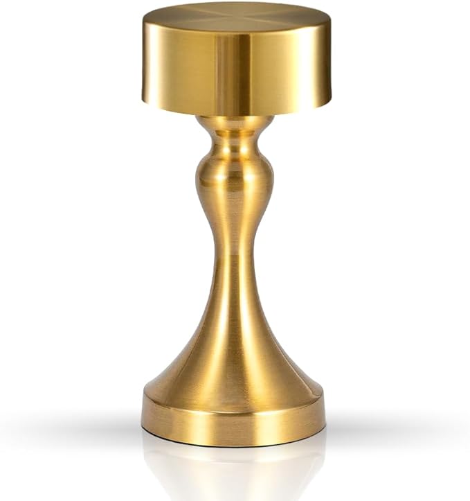 Portable Metal Desk Lamp, Cordless Metal LED Table Lamp,3 Color Touch Control Rechargeable Lamp,3-Levels Brightness Room Decor Desk Lamp,Bedside Lamp,Dining Room Lamp (Gold)