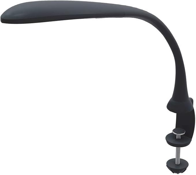 Stella Edge Premium 10W LED Desk Clamp Task Lamp-Black-Adjustable Dimmable Low Vision Natural Table Light - Bright Macular Degeneration Aid Lighting - Hobby, Crafting, Sewing, Artist, Reading, Office