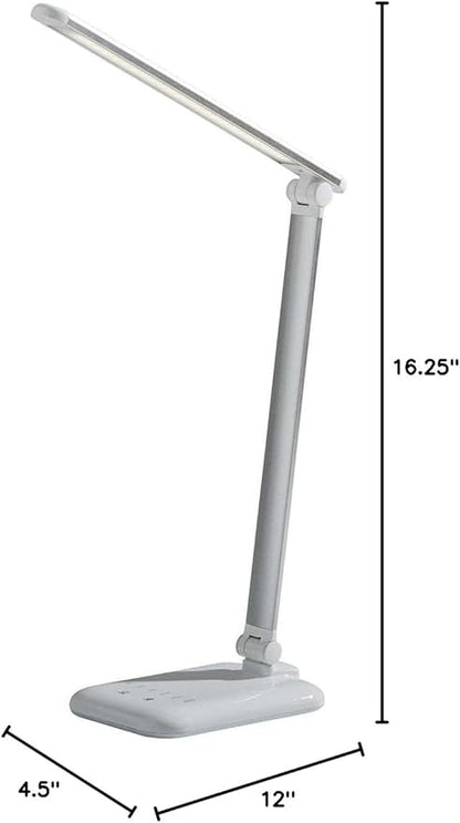 Adesso SL4903-02 Simplee Lennox LED Multi-Function Desk Lamp, Smart, 5 Color Temperature Modes, Improved Wellness and Circadian Rhythm, Dimmer Touch Switch, Reduced Eye Strain, 5ft, White