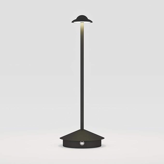 Rechargeable Table Lamp,Cordless Table Lamp,Touch Dimmable Wireless Lamp in Aluminium,5000mAh Battery Desk Lamp for Home/Restaurant/Outside Dining/Dinner/Patio(Black)