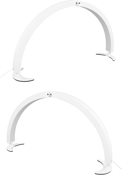 Pomya Half Moon Light for Nails, 28 Inch Foldable LED Half Moon Desk Lamp with 10 Brightness Adjustment, 3200K‑5600K Dimmable Lighting Lamp with Remote for Beauty Lash Extension Tattoo