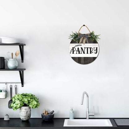 Bidesign Pantry Sign Wall Decor For Door Farmhouse Rustic Hanging Wooden Pantry Room Wall Art Sign For Home Kitchen Pantry Cabinet Decor Kitchen Decorations, 12inches