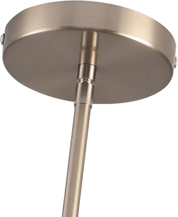 Brushed Nickel Pendant Lights Kitchen Island - Clear Glass Pendant Light Fixture Multiple Stems Rods 3 Units 12 Inch 3 Units 4 Inch (3 Pack Brushed Nickel)