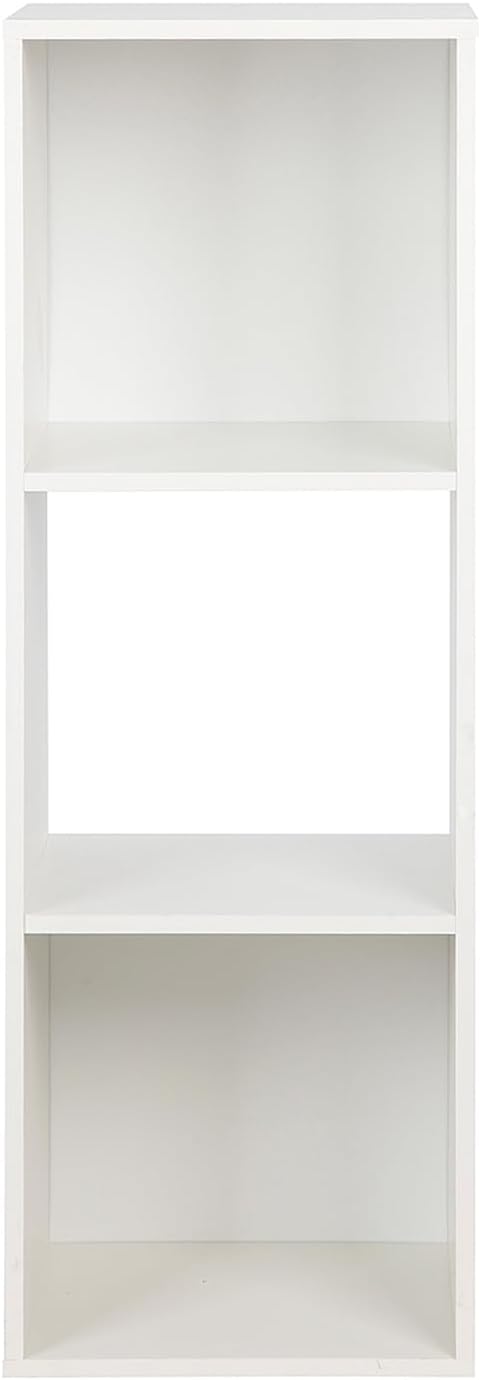 PACHIRA E-Commerce Wooden Storage Cubes Bookcase, Unit Shelf, Closet Cabinet, Organizer Rack in Living Room, Bedroom, Study, 3 Cube, White