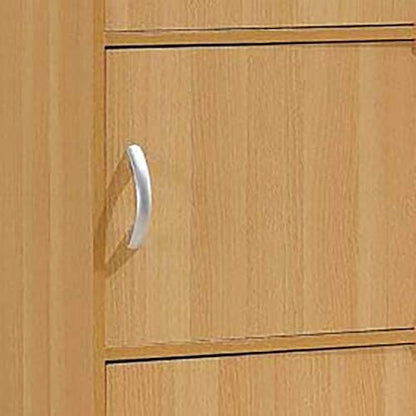 HODEDAH IMPORT 4-Shelf Bookcase Cabinet, Beech