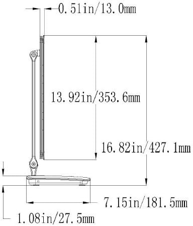 3-level Dimmable Touch Switch Folding LED Desk Lamp 7 Watt, Pure White 2403WH