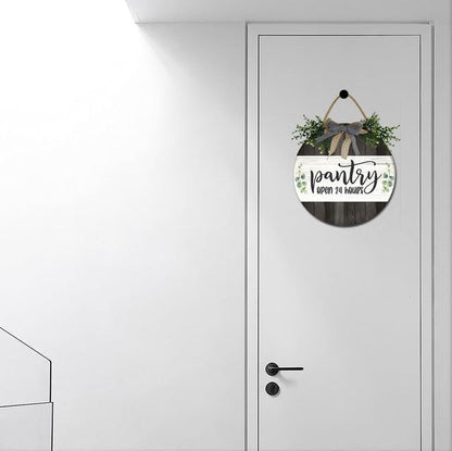 Bidesign Pantry Sign Wall Decor For Door Farmhouse Rustic Hanging Wooden Pantry Room Wall Art Sign For Home Kitchen Pantry Cabinet Decor Kitchen Decorations, 12inches
