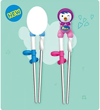 Petty Training Chopsticks for Right-hand Children Kids Stainless Steel, Edison Friends Chopsticks, Made in Korea