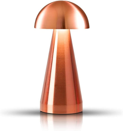 Cordless Metal Desk Lamp, Touch Sensor Control LED Table Lamp,3 Color Stepless Dimmable Battery Powered Lamp (Rose Gold)