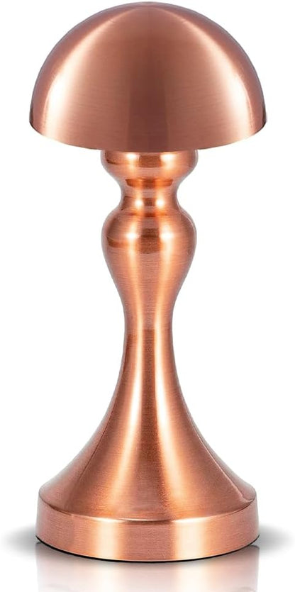 Portable LED Table Lamp, 3-Levels Brightness Metal Desk Lamp, 3 Color Touch Control Rechargeable Lamp, Night Light, Bedside Lamp,Dining Room Lamp (Rose Gold)